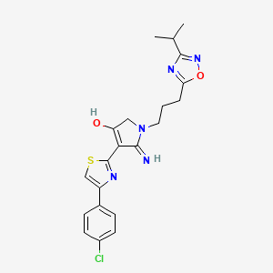 4-[4-(4-chlorophenyl)-1,3-thiazol-2-yl]-5-imino-1-{3-[3-(propan-2-yl)-1,2,4-oxadiazol-5-yl]propyl}-2,5-dihydro-1H-pyrrol-3-ol