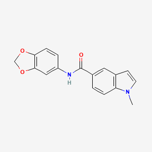 molecular formula C17H14N2O3 B10982237 N-(1,3-benzodioxol-5-yl)-1-methyl-1H-indole-5-carboxamide 