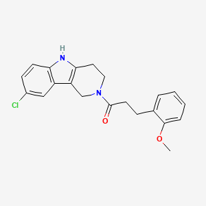 molecular formula C21H21ClN2O2 B10982245 1-(8-chloro-1,3,4,5-tetrahydro-2H-pyrido[4,3-b]indol-2-yl)-3-(2-methoxyphenyl)propan-1-one 