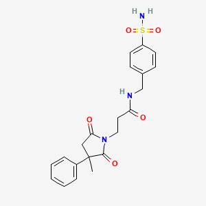 3-(3-methyl-2,5-dioxo-3-phenylpyrrolidin-1-yl)-N-(4-sulfamoylbenzyl)propanamide