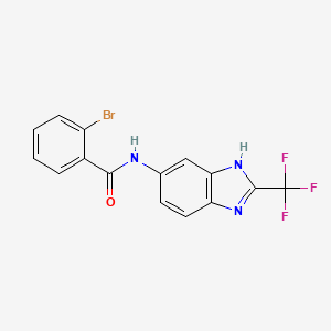 molecular formula C15H9BrF3N3O B10982255 2-bromo-N-[2-(trifluoromethyl)-1H-benzimidazol-5-yl]benzamide 