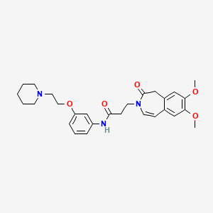 molecular formula C28H35N3O5 B10982264 3-(7,8-Dimethoxy-2-oxo-1,2-dihydro-3H-3-benzazepin-3-YL)-N-[3-(2-piperidinoethoxy)phenyl]propanamide 