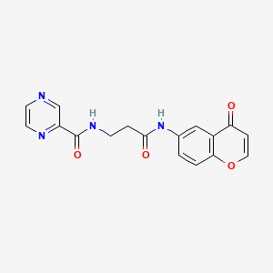 N-{3-oxo-3-[(4-oxo-4H-chromen-6-yl)amino]propyl}pyrazine-2-carboxamide