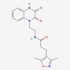 3-(3,5-dimethylisoxazol-4-yl)-N-(2-(3-hydroxy-2-oxoquinoxalin-1(2H)-yl)ethyl)propanamide