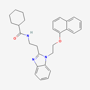 N-(2-{1-[2-(naphthalen-1-yloxy)ethyl]-1H-benzimidazol-2-yl}ethyl)cyclohexanecarboxamide