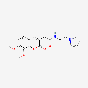 molecular formula C20H22N2O5 B10982371 2-(7,8-dimethoxy-4-methyl-2-oxo-2H-chromen-3-yl)-N-[2-(1H-pyrrol-1-yl)ethyl]acetamide 