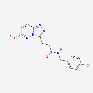 molecular formula C16H16ClN5O2 B10982383 N-(4-chlorobenzyl)-3-(6-methoxy-[1,2,4]triazolo[4,3-b]pyridazin-3-yl)propanamide 