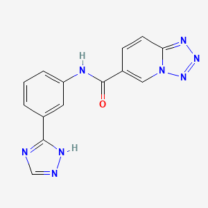 molecular formula C14H10N8O B10982386 N-[3-(1H-1,2,4-triazol-3-yl)phenyl]tetrazolo[1,5-a]pyridine-6-carboxamide 