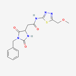 molecular formula C16H17N5O4S B10982436 2-(1-benzyl-2,5-dioxoimidazolidin-4-yl)-N-[5-(methoxymethyl)-1,3,4-thiadiazol-2-yl]acetamide 