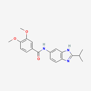 3,4-dimethoxy-N-[2-(propan-2-yl)-1H-benzimidazol-5-yl]benzamide