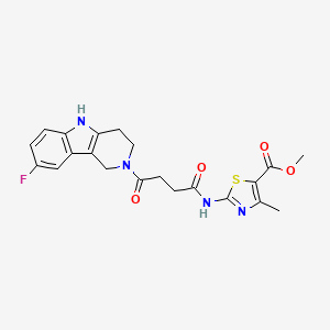 methyl 2-{[4-(8-fluoro-1,3,4,5-tetrahydro-2H-pyrido[4,3-b]indol-2-yl)-4-oxobutanoyl]amino}-4-methyl-1,3-thiazole-5-carboxylate