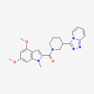 molecular formula C23H25N5O3 B10982472 (4,6-dimethoxy-1-methyl-1H-indol-2-yl)[3-([1,2,4]triazolo[4,3-a]pyridin-3-yl)piperidin-1-yl]methanone 