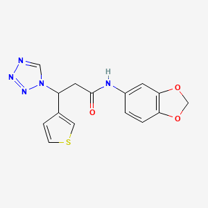 N-(1,3-benzodioxol-5-yl)-3-(1H-tetrazol-1-yl)-3-(thiophen-3-yl)propanamide