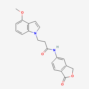 molecular formula C20H18N2O4 B10982514 3-(4-methoxy-1H-indol-1-yl)-N-(1-oxo-1,3-dihydro-2-benzofuran-5-yl)propanamide 