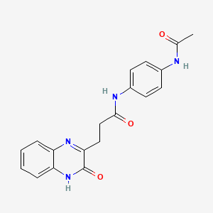 molecular formula C19H18N4O3 B10982532 N-[4-(acetylamino)phenyl]-3-(3-hydroxyquinoxalin-2-yl)propanamide 