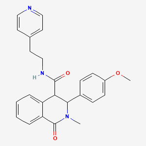 molecular formula C25H25N3O3 B10982538 3-(4-methoxyphenyl)-2-methyl-1-oxo-N-[2-(pyridin-4-yl)ethyl]-1,2,3,4-tetrahydroisoquinoline-4-carboxamide 