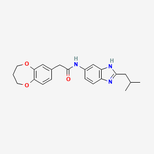 2-(3,4-dihydro-2H-1,5-benzodioxepin-7-yl)-N-[2-(2-methylpropyl)-1H-benzimidazol-5-yl]acetamide