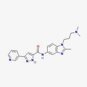 N-{1-[3-(dimethylamino)propyl]-2-methyl-1H-benzimidazol-5-yl}-5-(pyridin-3-yl)-1H-pyrazole-3-carboxamide