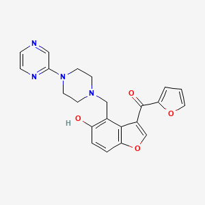 molecular formula C22H20N4O4 B10982702 Furan-2-yl(5-hydroxy-4-{[4-(pyrazin-2-yl)piperazin-1-yl]methyl}-1-benzofuran-3-yl)methanone 