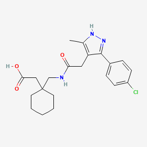 {1-[({[3-(4-chlorophenyl)-5-methyl-1H-pyrazol-4-yl]acetyl}amino)methyl]cyclohexyl}acetic acid