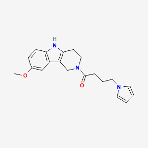 molecular formula C20H23N3O2 B10982734 1-(8-Methoxy-1,3,4,5-tetrahydro-2H-pyrido[4,3-B]indol-2-YL)-4-(1H-pyrrol-1-YL)-1-butanone 