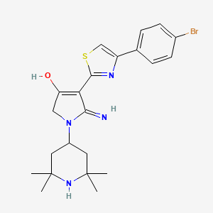 4-[4-(4-bromophenyl)-1,3-thiazol-2-yl]-5-imino-1-(2,2,6,6-tetramethylpiperidin-4-yl)-2,5-dihydro-1H-pyrrol-3-ol