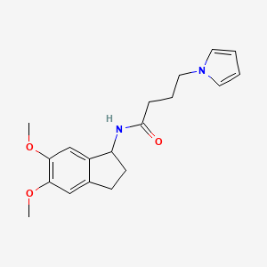 N-(5,6-dimethoxy-2,3-dihydro-1H-inden-1-yl)-4-(1H-pyrrol-1-yl)butanamide