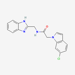 N-(1H-benzimidazol-2-ylmethyl)-2-(6-chloro-1H-indol-1-yl)acetamide