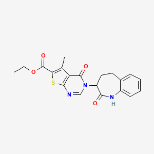 ethyl 3-(2-hydroxy-4,5-dihydro-3H-1-benzazepin-3-yl)-5-methyl-4-oxo-3,4-dihydrothieno[2,3-d]pyrimidine-6-carboxylate