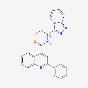 molecular formula C26H23N5O B10982782 N-[2-methyl-1-([1,2,4]triazolo[4,3-a]pyridin-3-yl)propyl]-2-phenylquinoline-4-carboxamide 