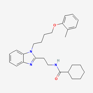 N-(2-{1-[4-(2-methylphenoxy)butyl]-1H-benzimidazol-2-yl}ethyl)cyclohexanecarboxamide