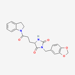 3-(1,3-benzodioxol-5-ylmethyl)-5-[3-(2,3-dihydro-1H-indol-1-yl)-3-oxopropyl]-2-hydroxy-3,5-dihydro-4H-imidazol-4-one