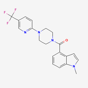 molecular formula C20H19F3N4O B10982840 (1-methyl-1H-indol-4-yl){4-[5-(trifluoromethyl)pyridin-2-yl]piperazin-1-yl}methanone 