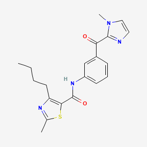 molecular formula C20H22N4O2S B10982856 4-butyl-2-methyl-N-{3-[(1-methyl-1H-imidazol-2-yl)carbonyl]phenyl}-1,3-thiazole-5-carboxamide 