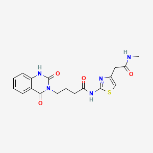 molecular formula C18H19N5O4S B10982882 4-(2-hydroxy-4-oxoquinazolin-3(4H)-yl)-N-{4-[2-(methylamino)-2-oxoethyl]-1,3-thiazol-2-yl}butanamide 