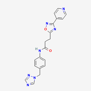 3-[3-(pyridin-4-yl)-1,2,4-oxadiazol-5-yl]-N-[4-(1H-1,2,4-triazol-1-ylmethyl)phenyl]propanamide