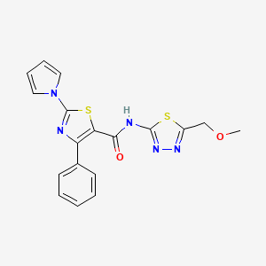 N-[(2Z)-5-(methoxymethyl)-1,3,4-thiadiazol-2(3H)-ylidene]-4-phenyl-2-(1H-pyrrol-1-yl)-1,3-thiazole-5-carboxamide