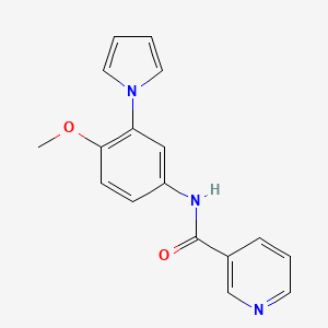 molecular formula C17H15N3O2 B10982909 N-[4-methoxy-3-(1H-pyrrol-1-yl)phenyl]pyridine-3-carboxamide 