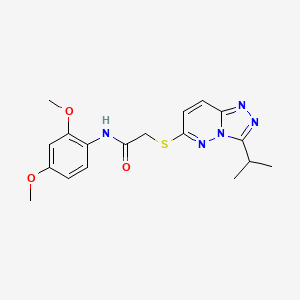 molecular formula C18H21N5O3S B10982917 N-(2,4-dimethoxyphenyl)-2-{[3-(propan-2-yl)[1,2,4]triazolo[4,3-b]pyridazin-6-yl]sulfanyl}acetamide 