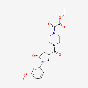 molecular formula C20H25N3O6 B10982933 Ethyl (4-{[1-(3-methoxyphenyl)-5-oxopyrrolidin-3-yl]carbonyl}piperazin-1-yl)(oxo)acetate 