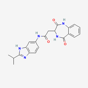 molecular formula C21H21N5O3 B10982935 2-(2,5-Dioxo-2,3,4,5-tetrahydro-1H-1,4-benzodiazepin-3-YL)-N-(2-isopropyl-1H-benzimidazol-6-YL)acetamide 