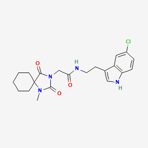 N-[2-(5-chloro-1H-indol-3-yl)ethyl]-2-(1-methyl-2,4-dioxo-1,3-diazaspiro[4.5]dec-3-yl)acetamide