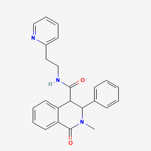 2-methyl-1-oxo-3-phenyl-N-[2-(pyridin-2-yl)ethyl]-1,2,3,4-tetrahydroisoquinoline-4-carboxamide