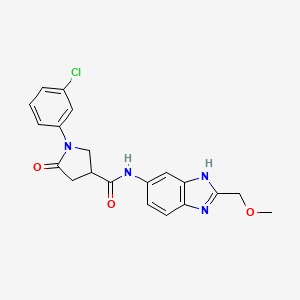 1-(3-chlorophenyl)-N-[2-(methoxymethyl)-1H-benzimidazol-5-yl]-5-oxopyrrolidine-3-carboxamide