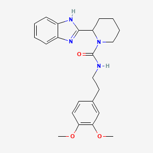 molecular formula C23H28N4O3 B10983045 2-(1H-benzimidazol-2-yl)-N-[2-(3,4-dimethoxyphenyl)ethyl]piperidine-1-carboxamide 