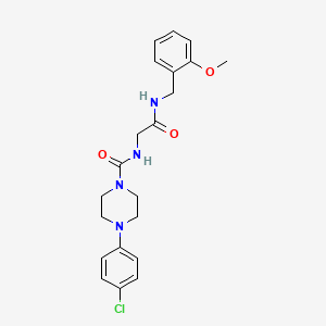 4-(4-chlorophenyl)-N-{2-[(2-methoxybenzyl)amino]-2-oxoethyl}piperazine-1-carboxamide