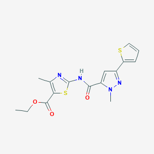 ethyl 4-methyl-2-({[1-methyl-3-(thiophen-2-yl)-1H-pyrazol-5-yl]carbonyl}amino)-1,3-thiazole-5-carboxylate