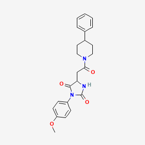 3-(4-Methoxyphenyl)-5-[2-oxo-2-(4-phenylpiperidin-1-yl)ethyl]imidazolidine-2,4-dione