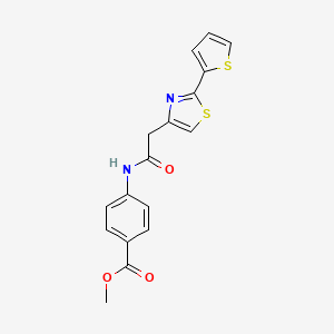 molecular formula C17H14N2O3S2 B10983151 Methyl 4-({[2-(thiophen-2-yl)-1,3-thiazol-4-yl]acetyl}amino)benzoate 