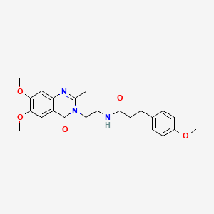 molecular formula C23H27N3O5 B10983159 N-[2-(6,7-dimethoxy-2-methyl-4-oxoquinazolin-3(4H)-yl)ethyl]-3-(4-methoxyphenyl)propanamide 